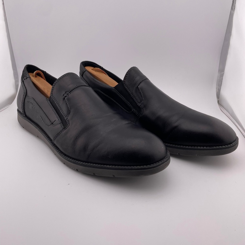 Josef Seibel Alastair Westin Kombi Black‎ Leather Slip On Loafers Shoes Size 46